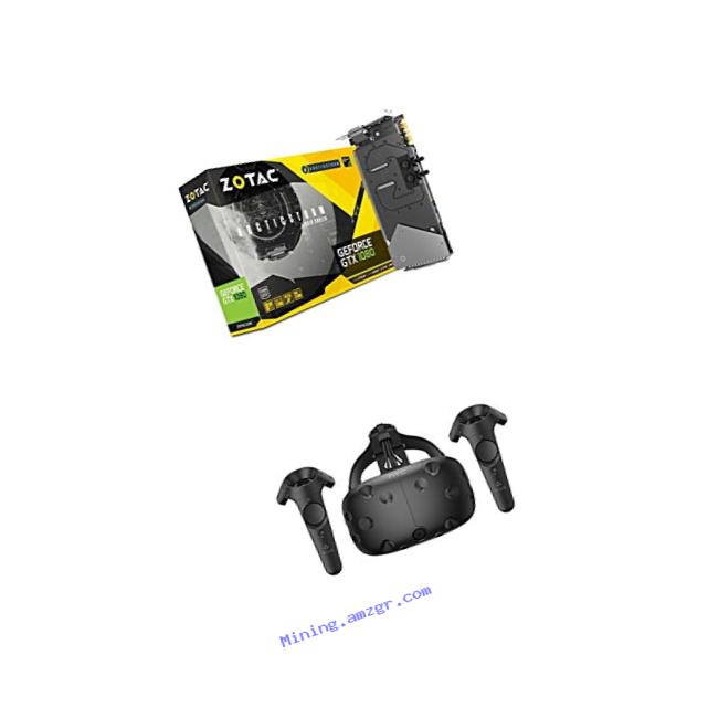 ZOTAC GeForce GTX 1080 ArcticStorm 8GB GDDR5X Liquid Cooling Waterblock Gaming Graphics Card (ZT-P10800F-30P) & HTC VIVE- Virtual Reality Bundle