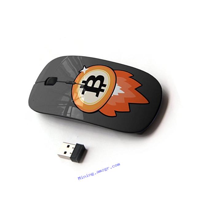 X-MOUSE Wireless Mouse - Bitcoin Chip Money Rocket