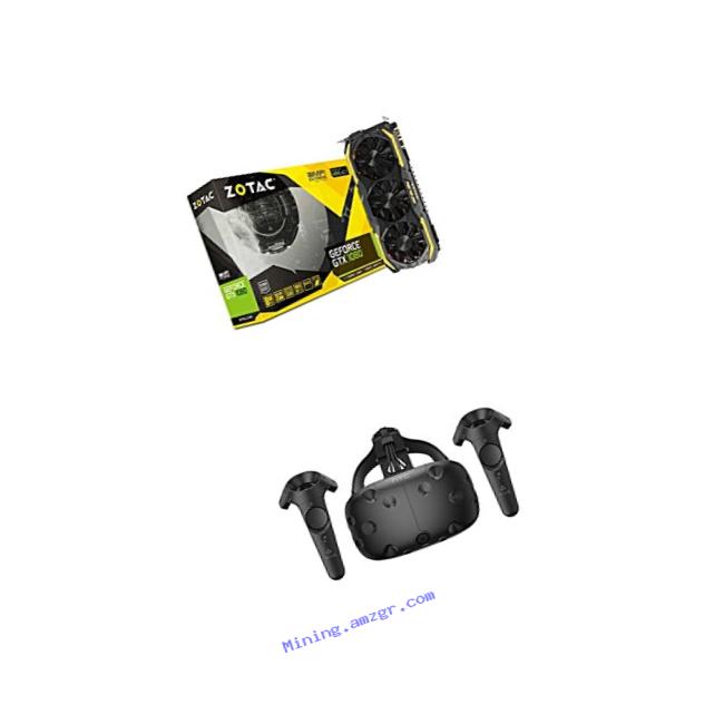 ZOTAC GeForce GTX 1080 8GB GDDR5X ZT-P10800B-10P 256bit AMP Extreme Gaming Graphic Card & HTC VIVE- Virtual Reality Bundle