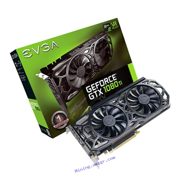 EVGA GeForce GTX 1080 Ti SC Black Edition GAMING, 11GB GDDR5X, iCX Cooler & LED, Optimized Airflow Design, Interlaced Pin Fin Graphics Card 11G-P4-6393-KR