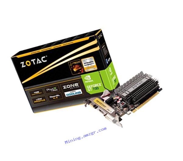 ZOTAC GeForce GT 730 Zone Edition 1GB DDR3 PCI Express 2.0 HDMI DVI Graphics Card (ZT-71114-20L)