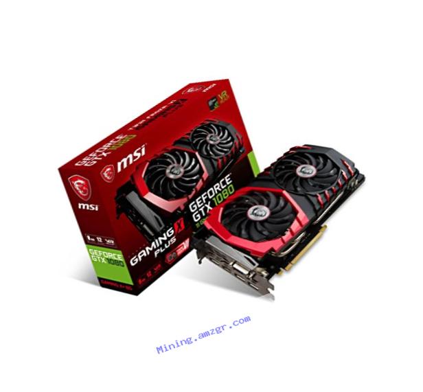 MSI Gaming GeForce GTX 1080 GAMING X+ 8G GDDR5X SLI DirectX 12 VR Ready Graphics Card