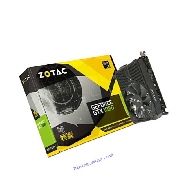 ZOTAC GeForce GTX 1050, 2GB GDDR5 DisplayPort, HDMI, Dual-Link DVI-D, Super Compact Gaming Graphics Card (ZT-P10500A-10L)