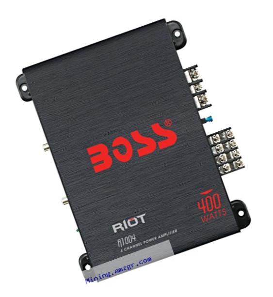 BOSS Audio R1004 Riot 400 Watt, 4 Channel, 2/4 Ohm Stable Class A/B, Full Range, MOSFET Car Amplifier